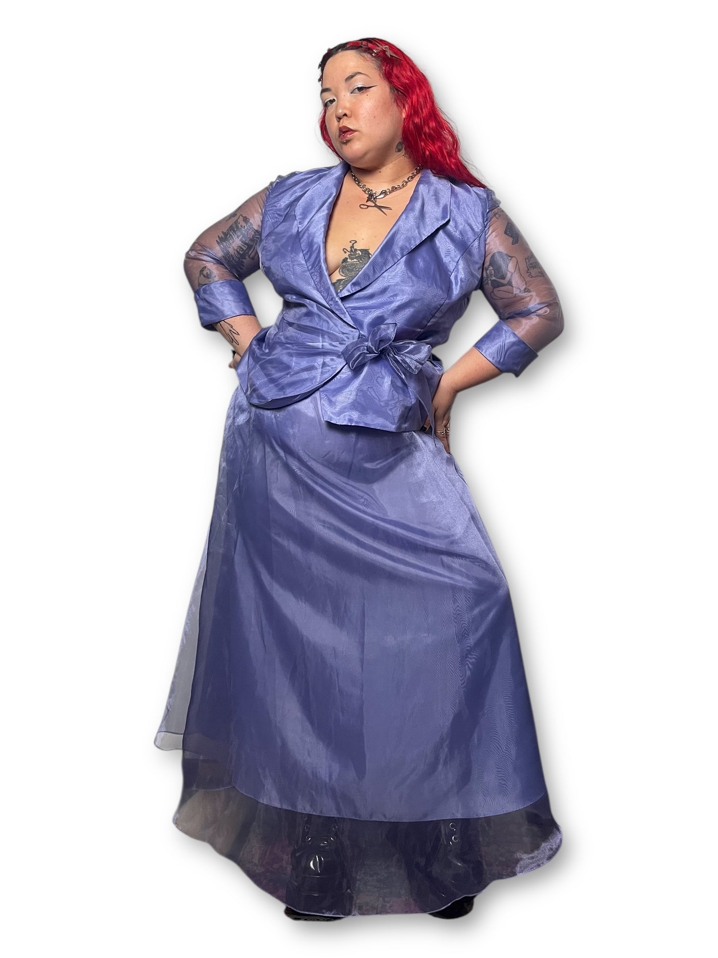 90’s Alex Evenings Lavender Organza 2-Piece Set (XL)