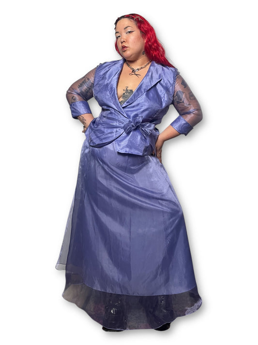90’s Alex Evenings Lavender Organza 2-Piece Set (XL)