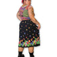 90’s/Y2K Black Floral Print Skirt (XL/1X)