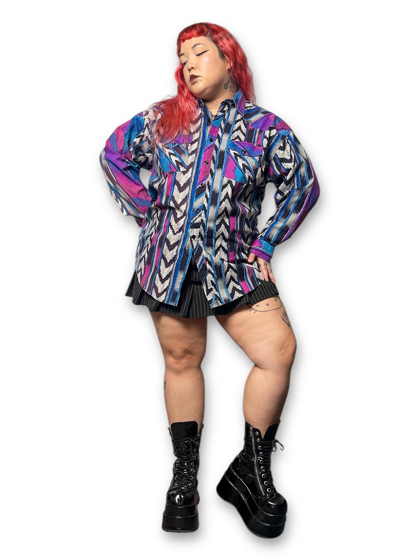 80’s/90’s Sergio Valentino Retro Southwestern Print Button Down Shirt (1X/2X)