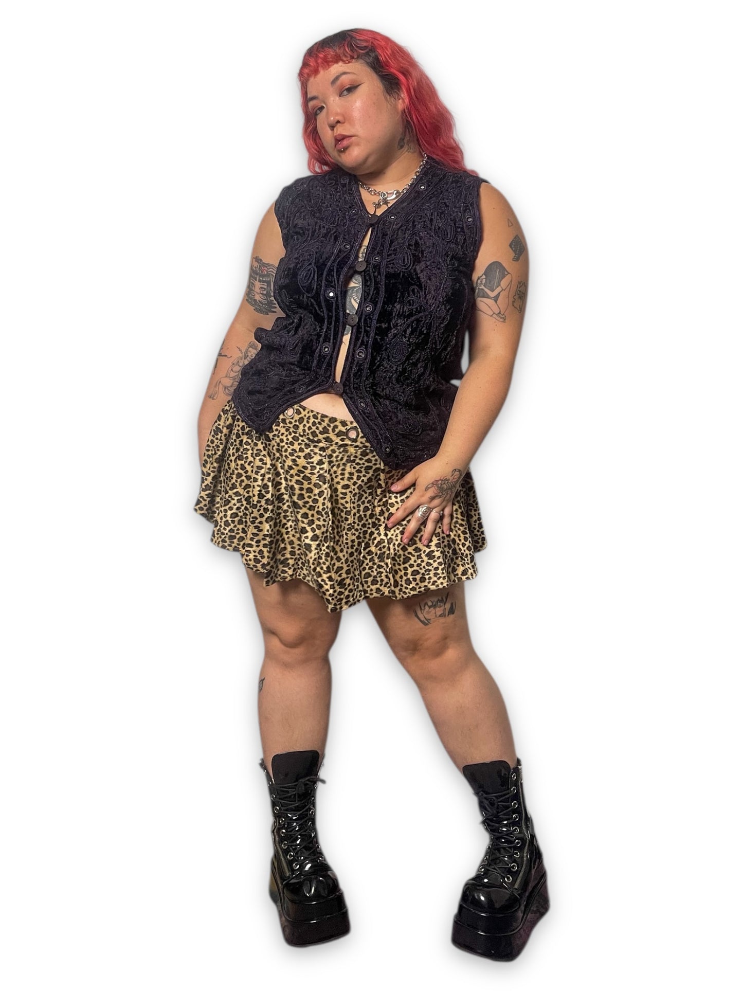 90’s Whimsygoth Crushed Velvet Vest (XL/1X)