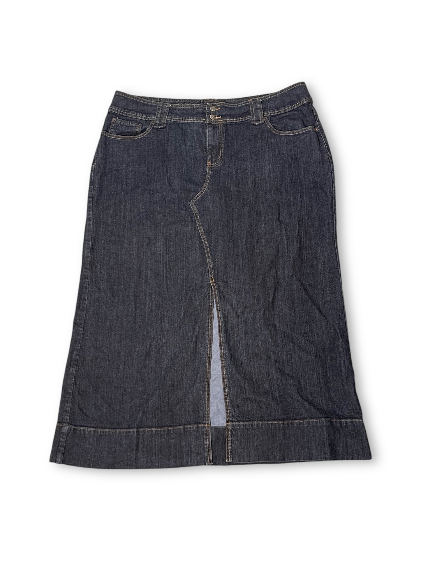90’s/Y2K Dark Wash Denim Midi Skirt (3X)