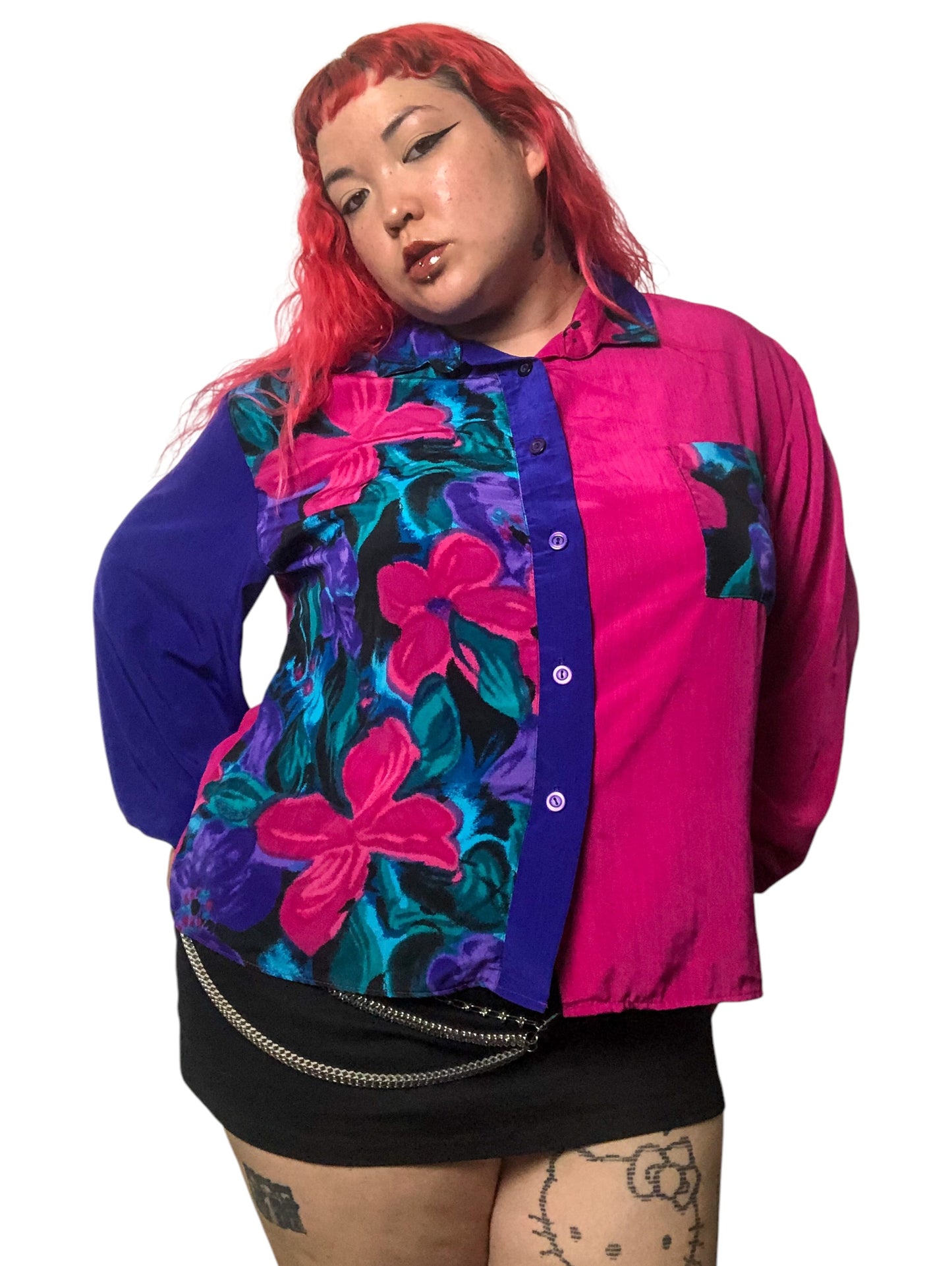 80’s/90’s S.G. Sport Retro Colorblock Blouse (2X)