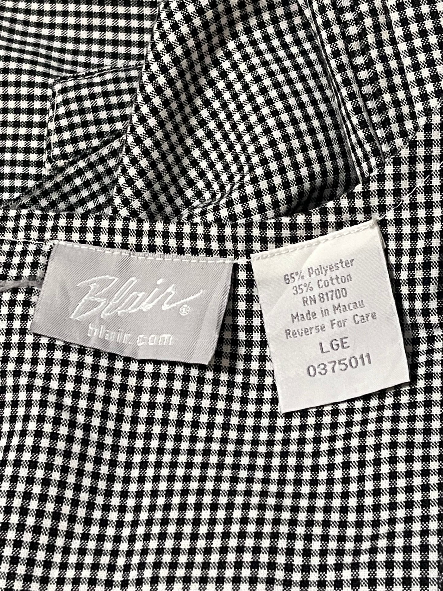 Y2K Black and White Gingham Maxi Dress (L/XL)