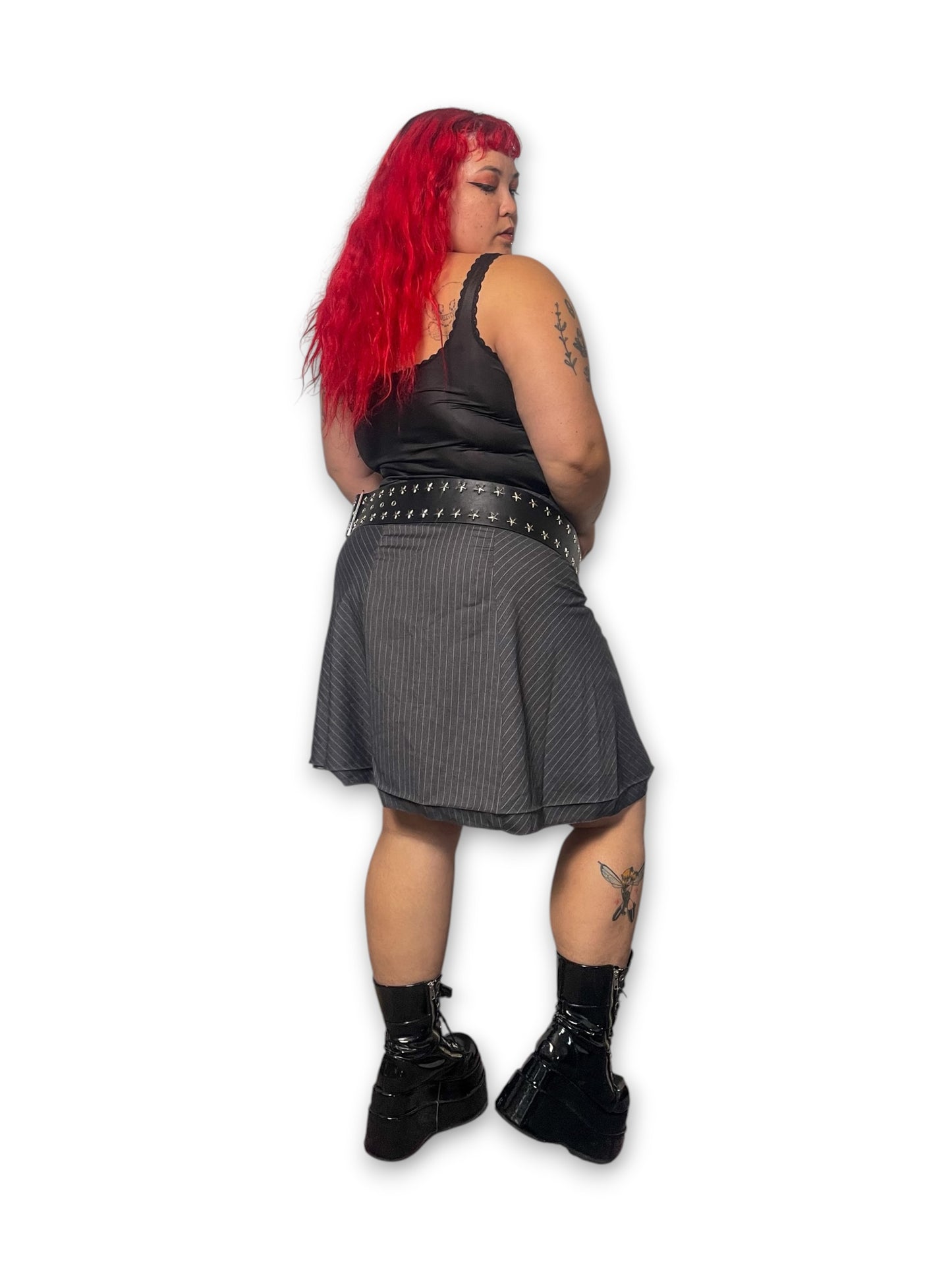 Y2K Gray Pinstripe Skirt (XL/1X)