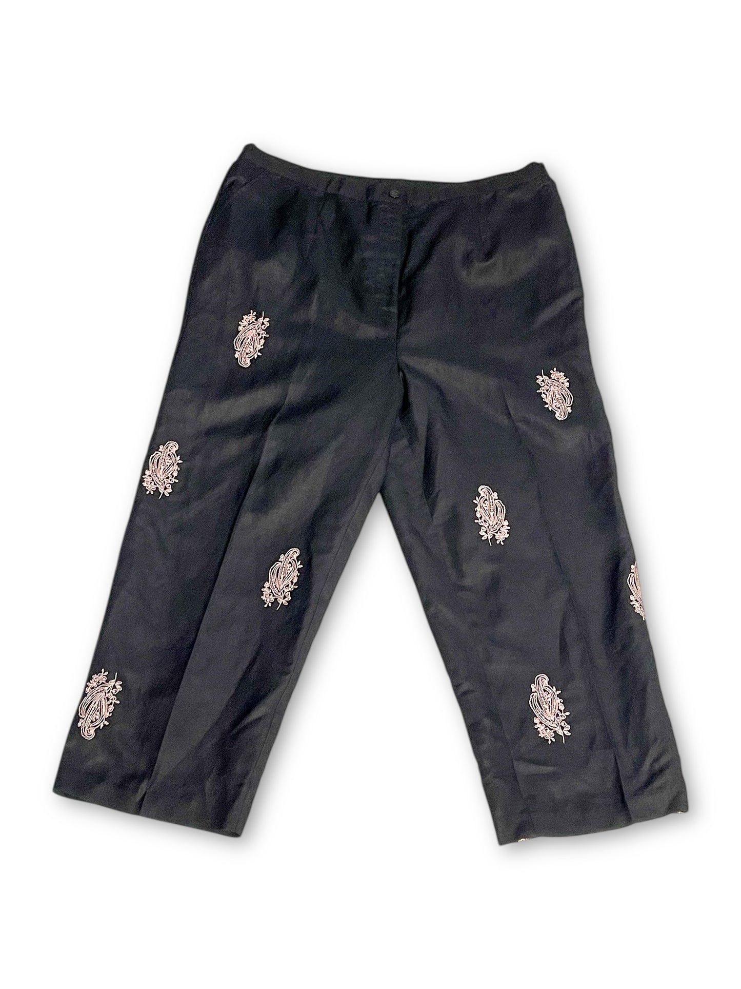 90’s/Y2K Black Embroidered Pants (1X)