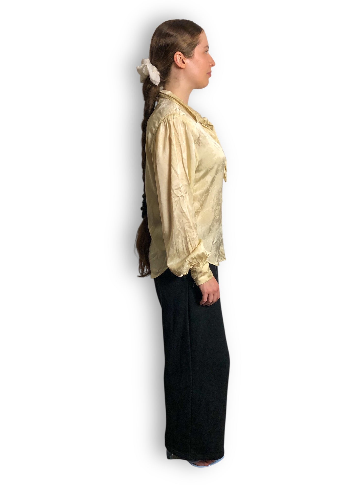 80’s Gloria Sachs Cream Floral Blouse (L)