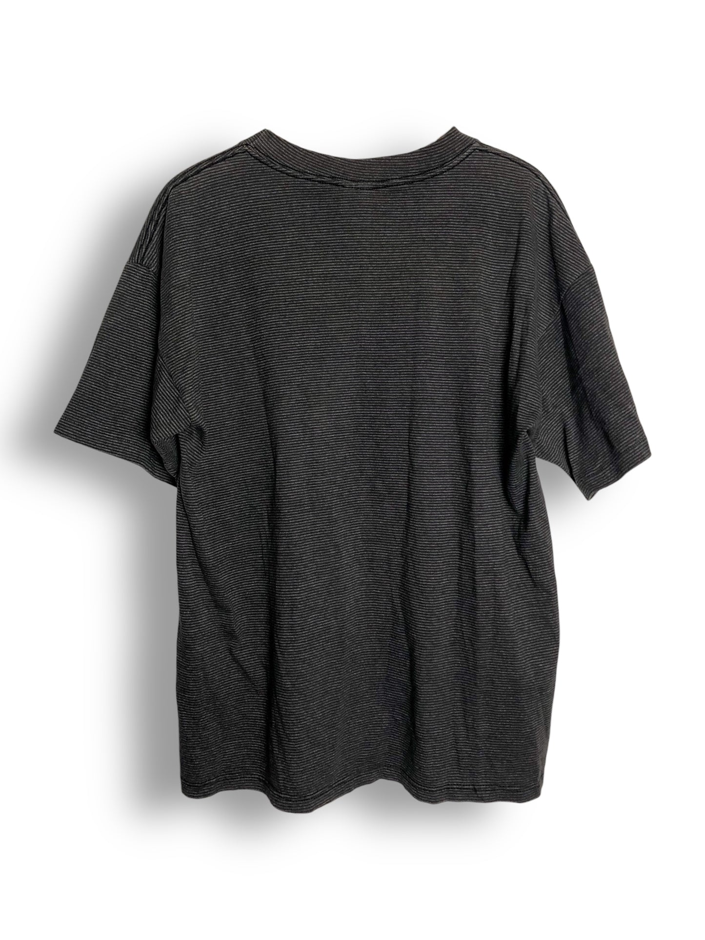 90’s/Y2K Montana Gray Striped T-Shirt (L)