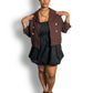 90’s Anne Klein Brown Cropped Blazer (L/XL)