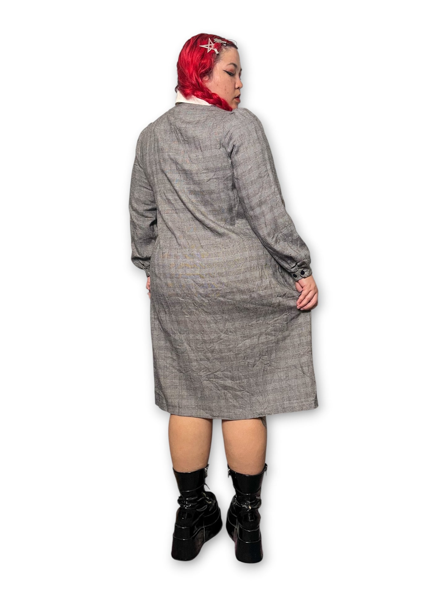 80’s/90’s Retro Plaid Midi Dress (1X/2X)