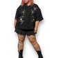 Abercrombie & Fitch Black Embroidered Blouse (3X)