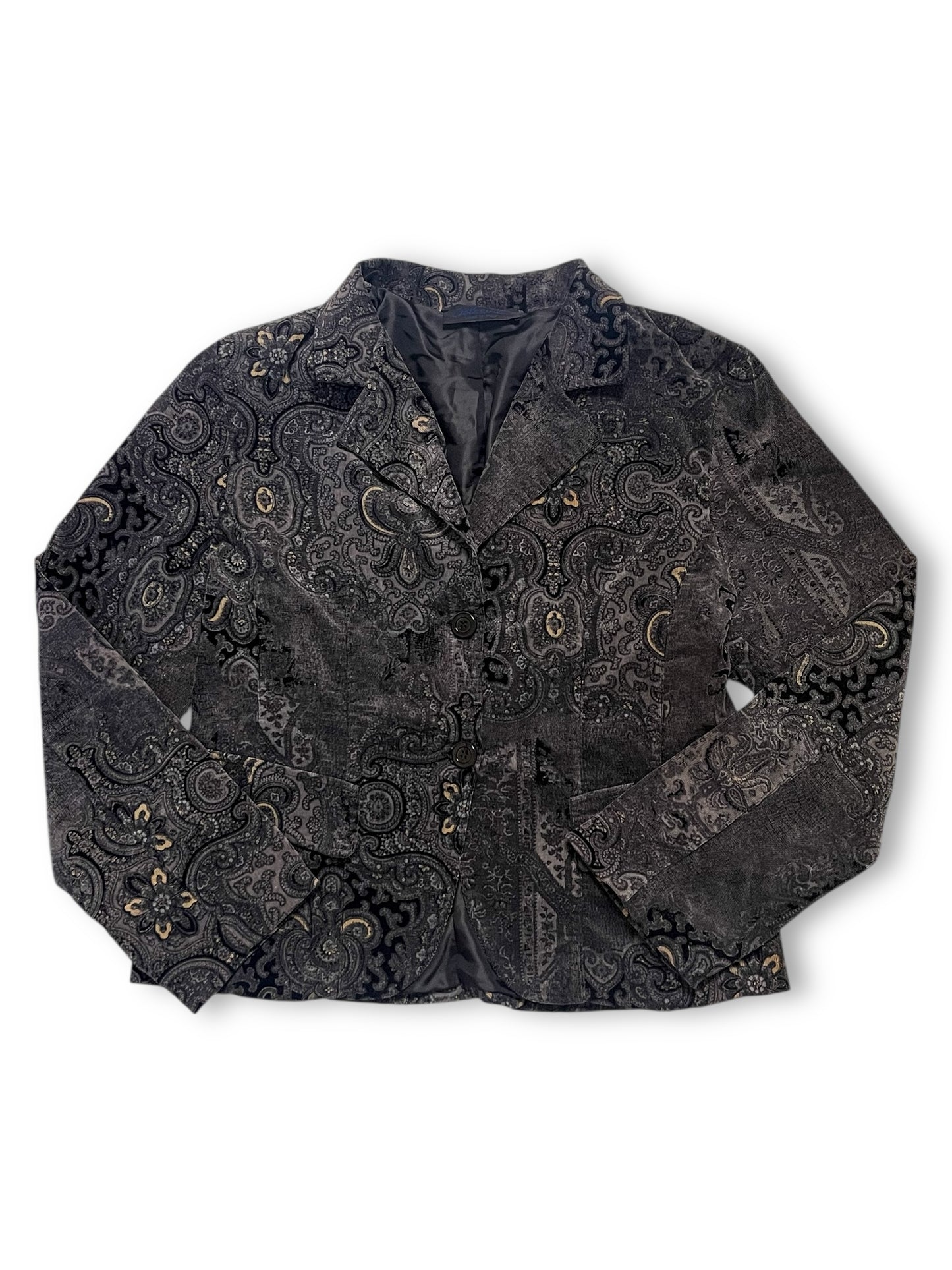 90’s/Y2K Dolcevita Gray Paisley Corduroy Blazer (M)