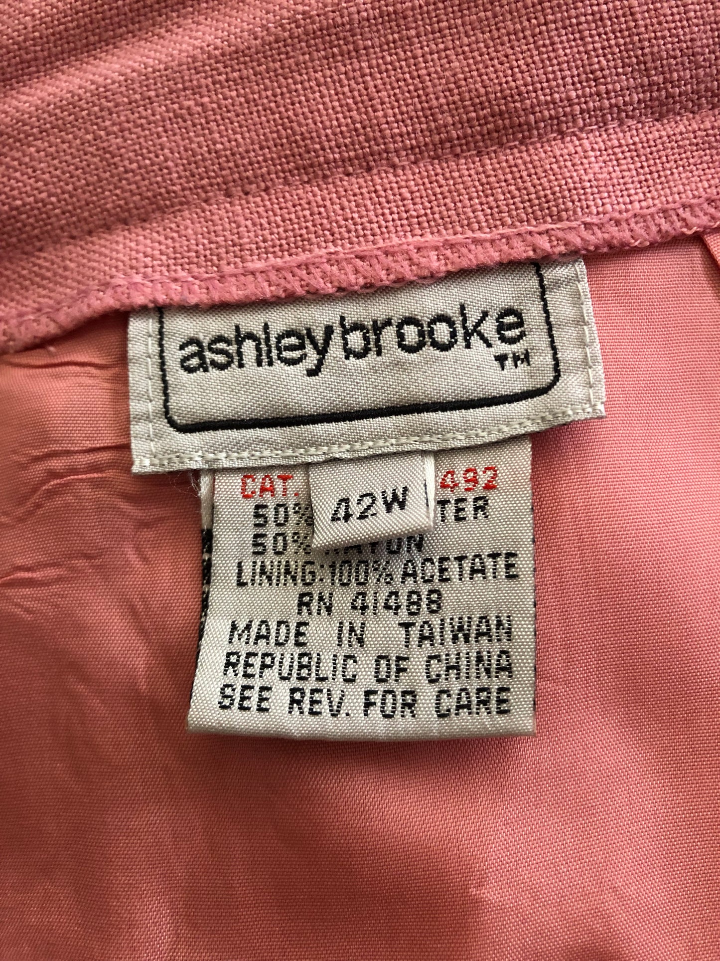 80’s/90’s Ashley Brooke Salmon Pink Skirt Suit (2X)