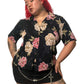 90’s Bishop St. Black Floral Print Button Down Shirt (2X)