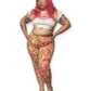 Y2K Floral Print Capri Pants (1X)