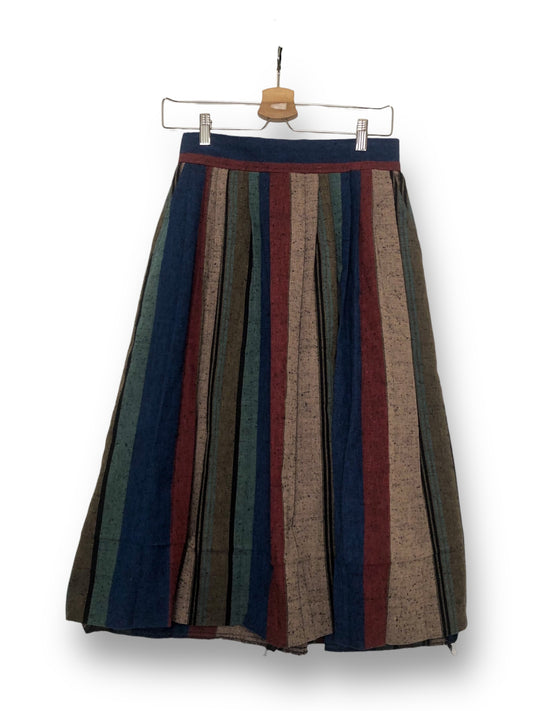 70’s/80’s Michele Striped Pleated Midi Skirt (M)