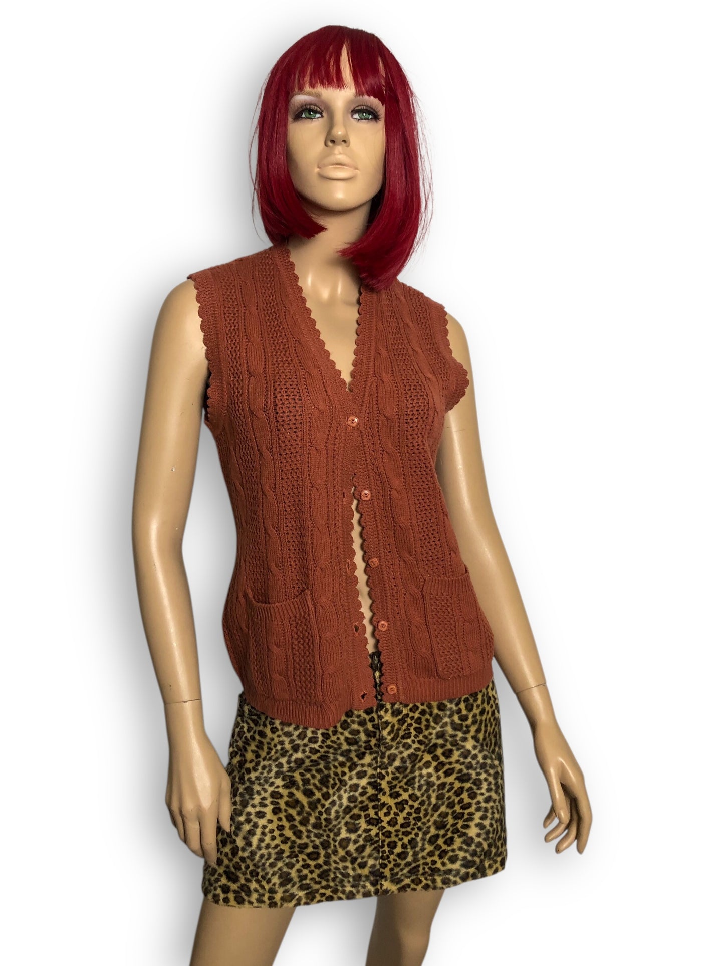 90’s Amusante Chestnut Knit Vest (L)