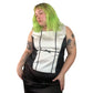 Y2K Sag Harbor Black and White Satin Tank Top (XL/2X)