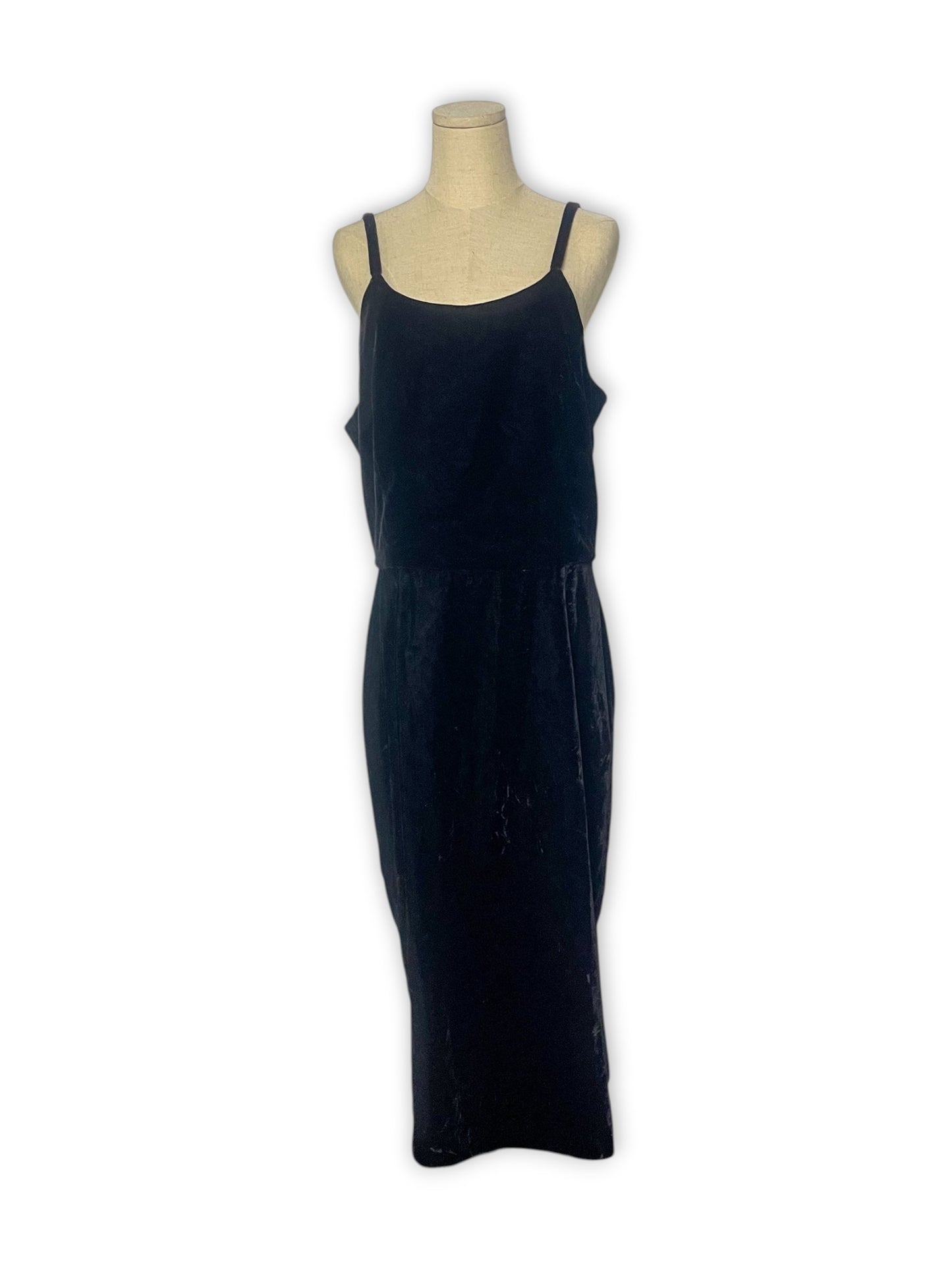 90’s Goth Velvet Midi Dress (XL)