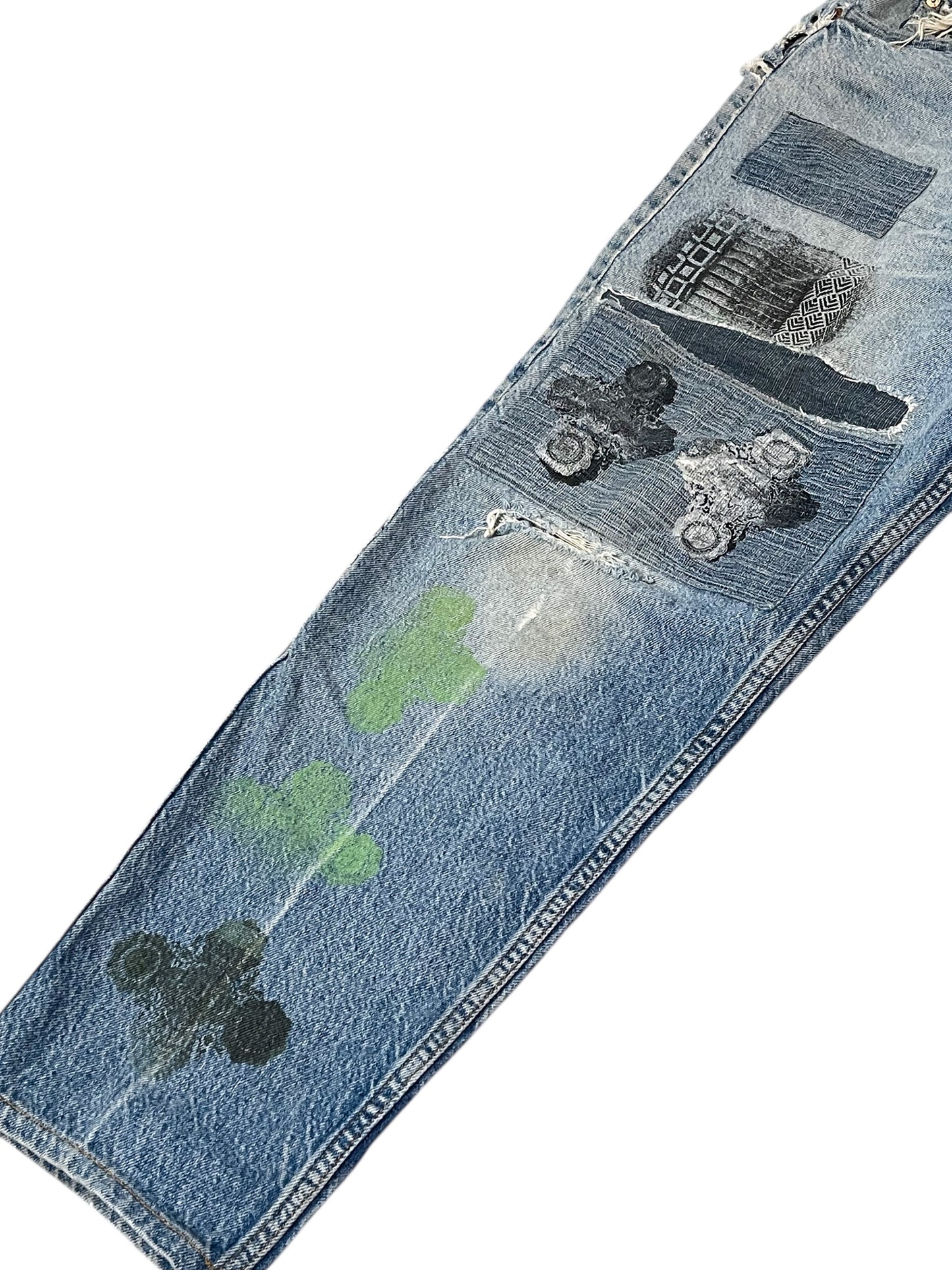 70’s/80’s Levi’s 505 Upcycled Denim Jeans (XL)