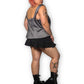 90’s/Y2K J.R. Nites by Carol Lin Shiny Silver Tank Top (3X)