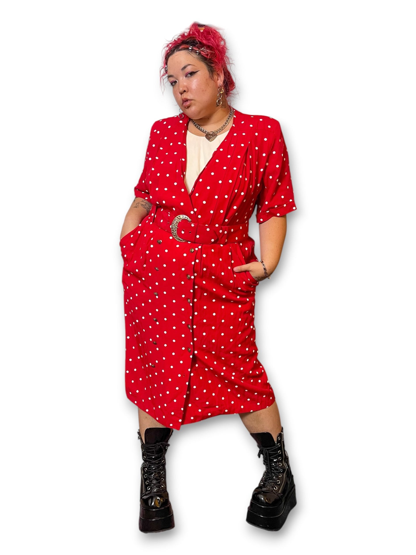 80’s Polka Dot Secretary Dress (2X/3X)