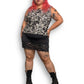 90’s Alex Evenings Black and White Floral Lace Tank Top (3X)