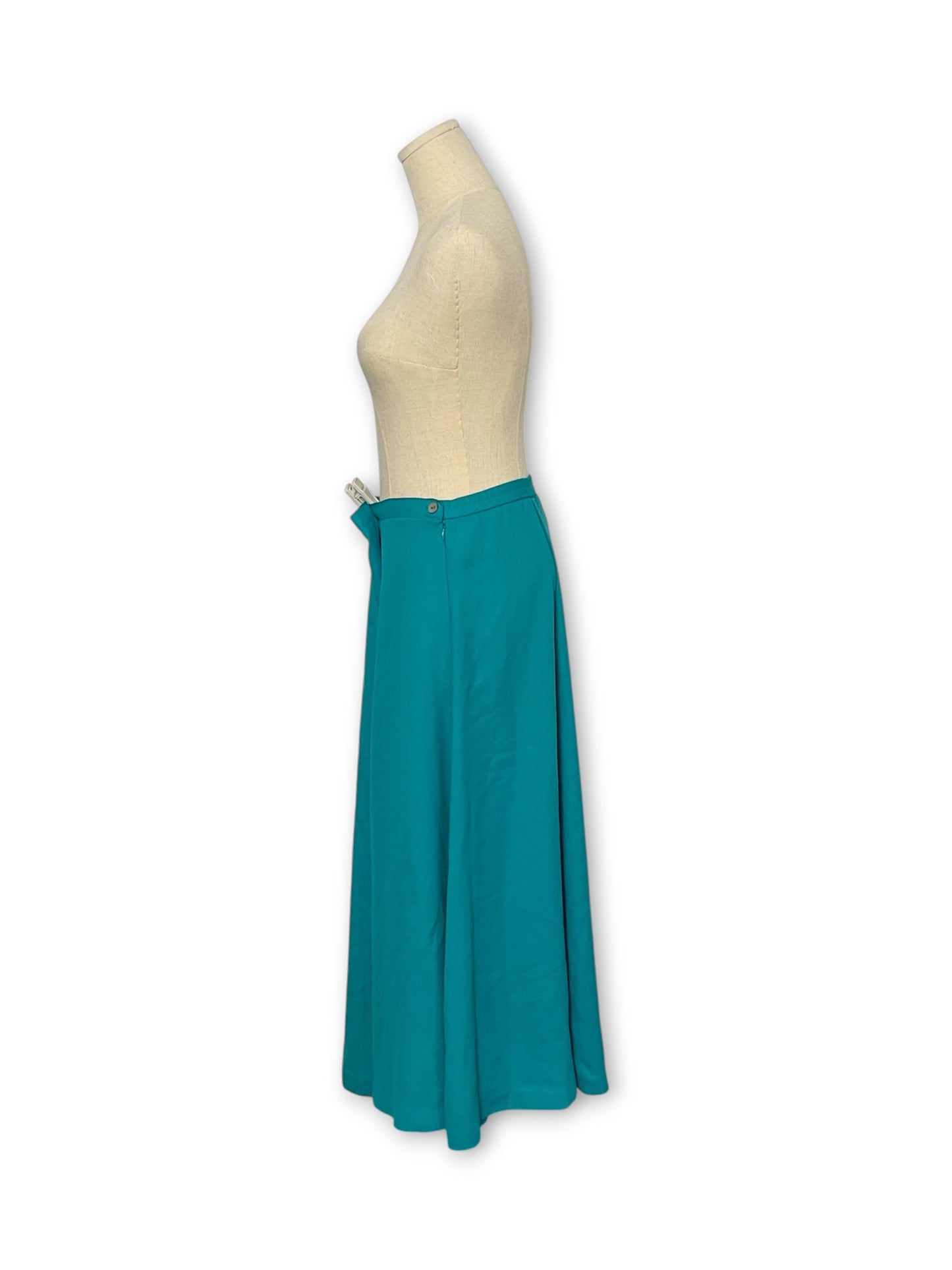 90’s/Y2K Retro Turquoise Midi Skirt (XL)