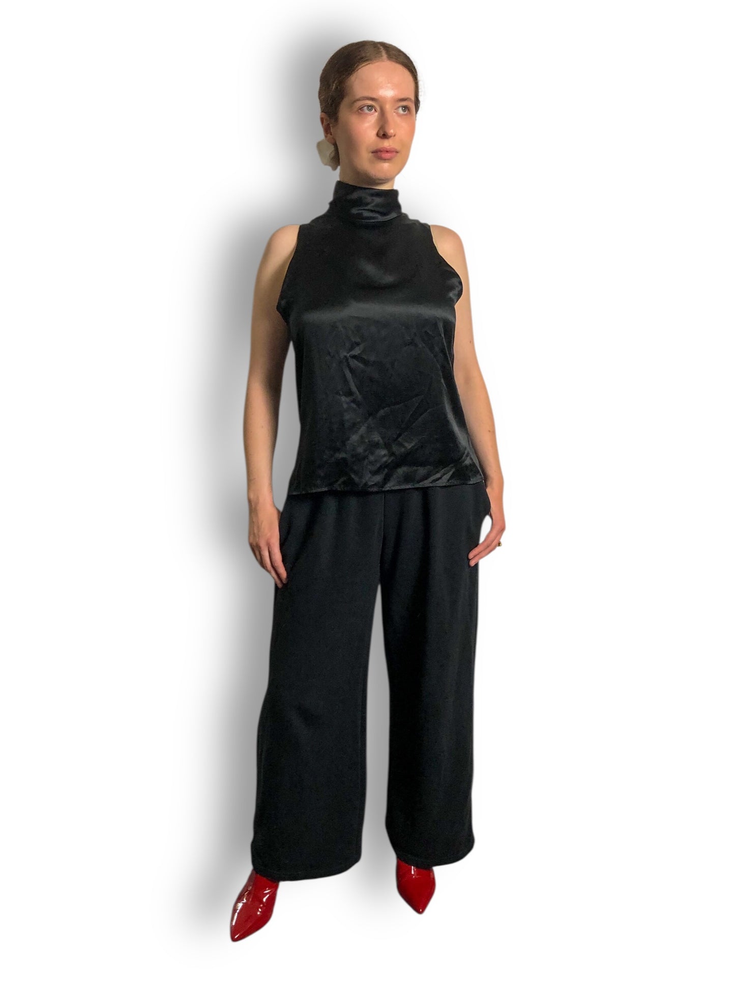 80’s Ralph Lauren Black Sleeveless Turtleneck Top (M/L)