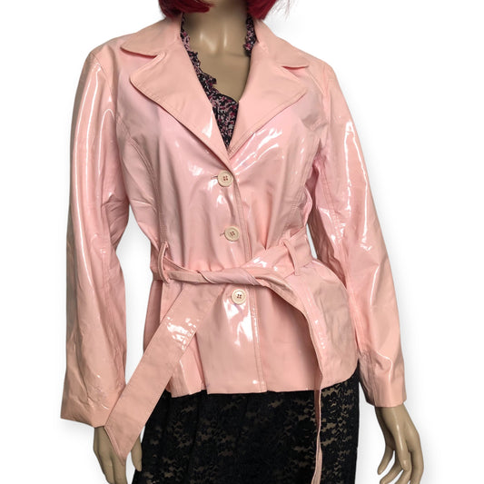 90’s BCBG Baby Pink Vinyl Jacket (L)