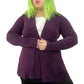 Y2K Chico’s Purple Slinky Ribbed Cardigan (L)