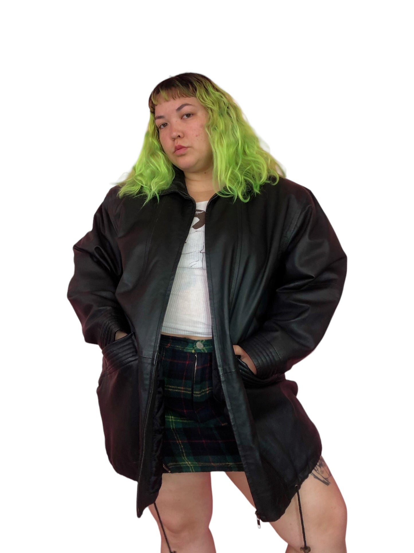 90’s Liz Baker Black Leather Jacket (3X)