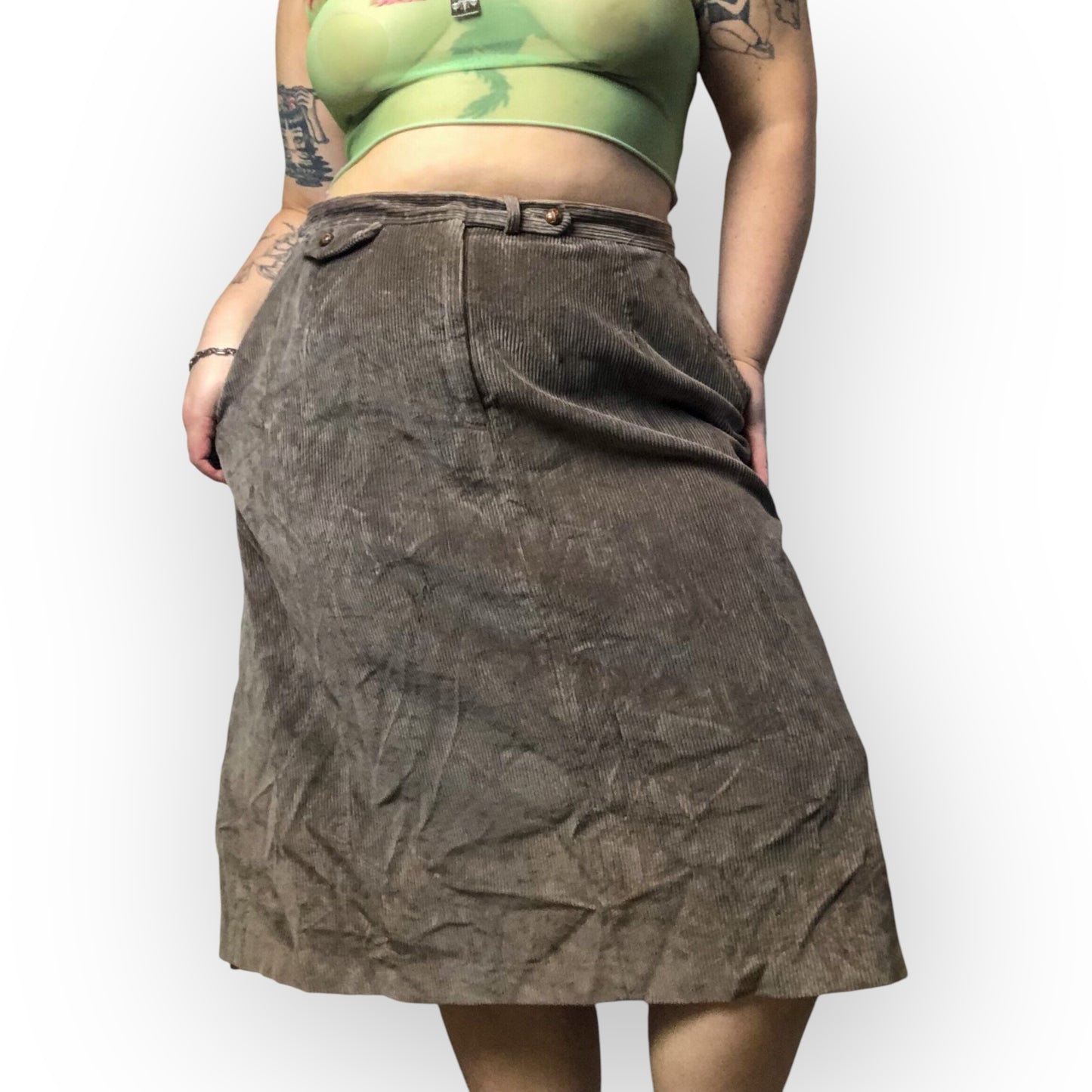 70’s Clubhouse II Light Brown Corduroy Skirt (2X)