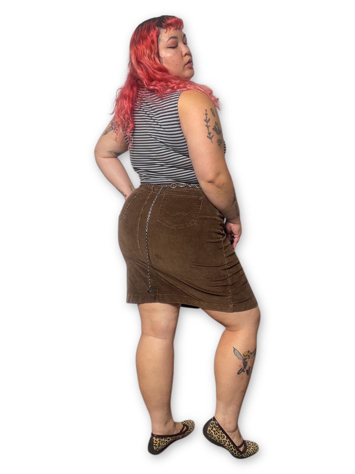 Y2K/Modern Brown Corduroy Skirt (XL)