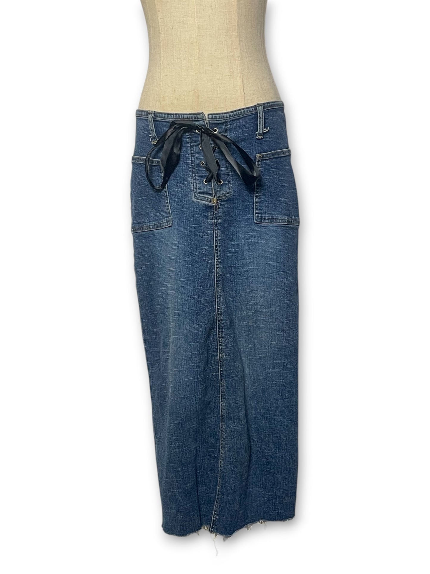 Y2K Lace-Up Denim Skirt (M/L)