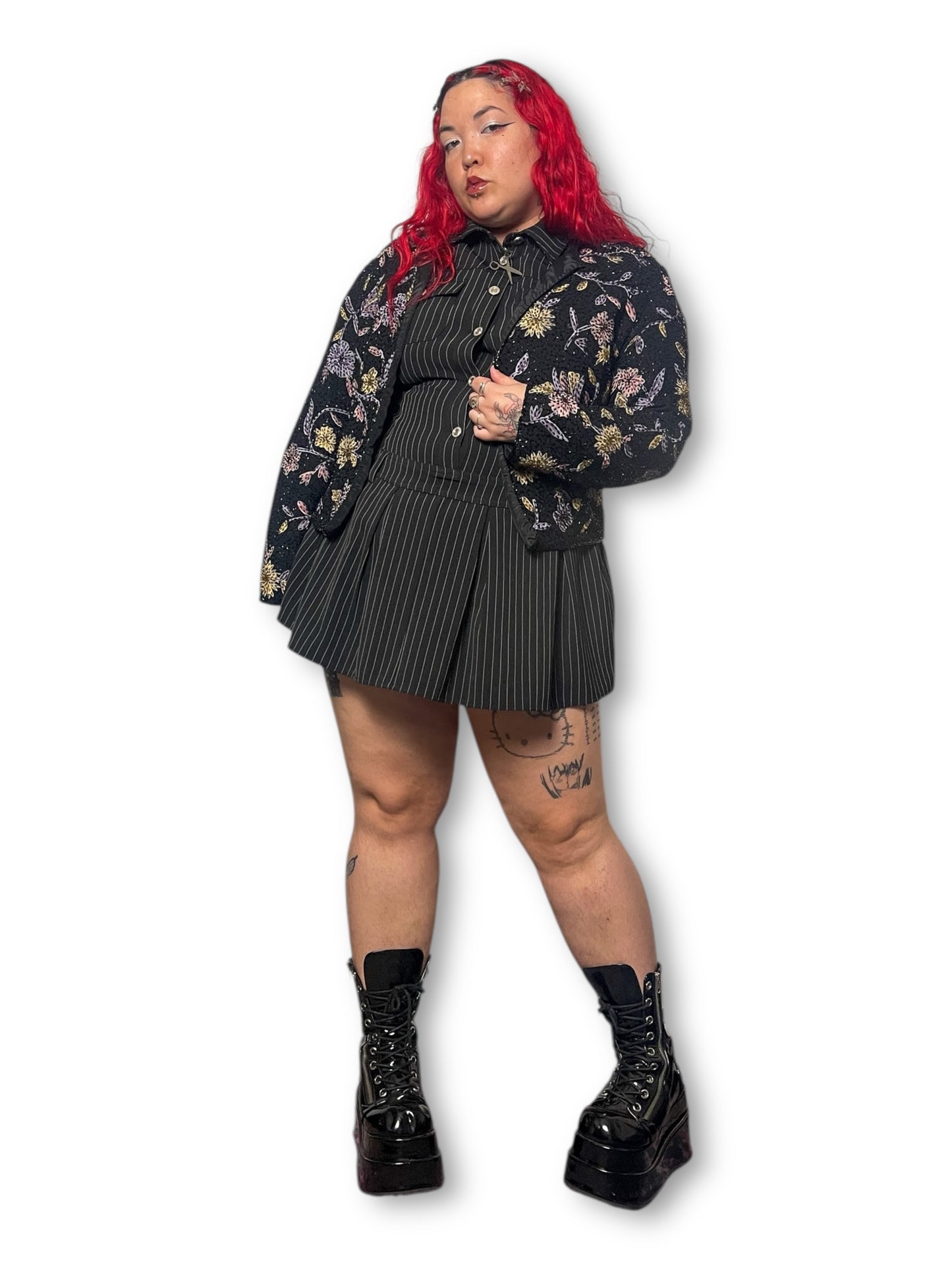 90’s/Y2K Draper’s & Damon’s Floral Beaded Cardigan (XL)