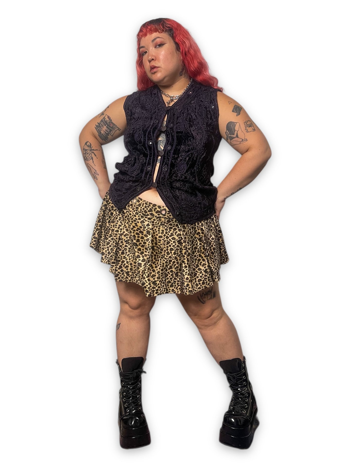 90’s Whimsygoth Crushed Velvet Vest (XL/1X)