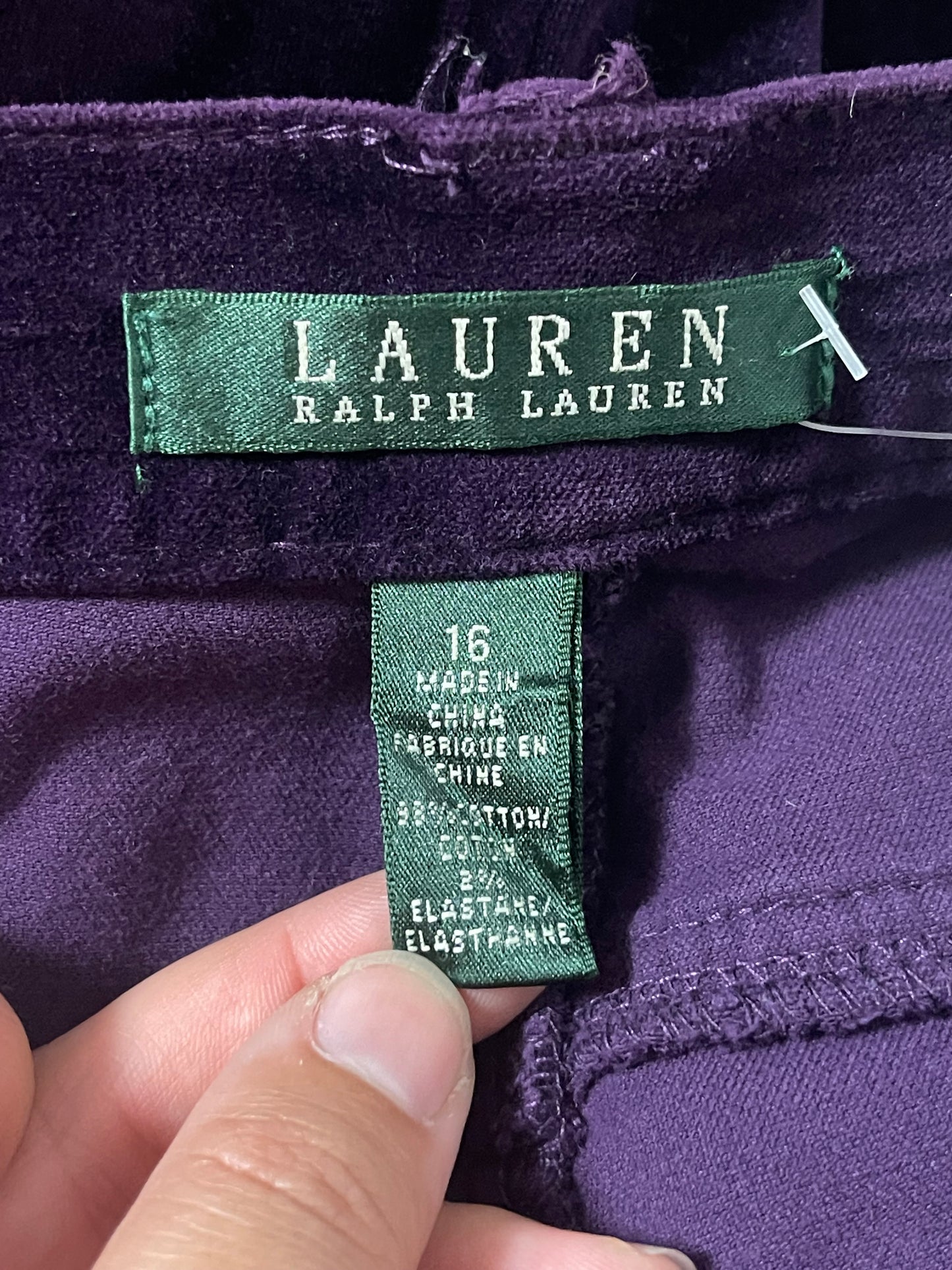 Y2K Ralph Lauren Purple Velvet Pants (XL)