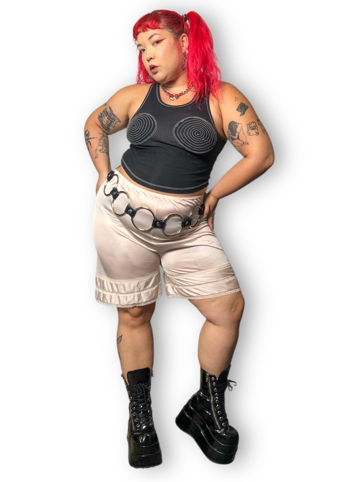 70’s/80’s Adonna by JCPenney Baby Pink Nylon Shorts (XL/2X)