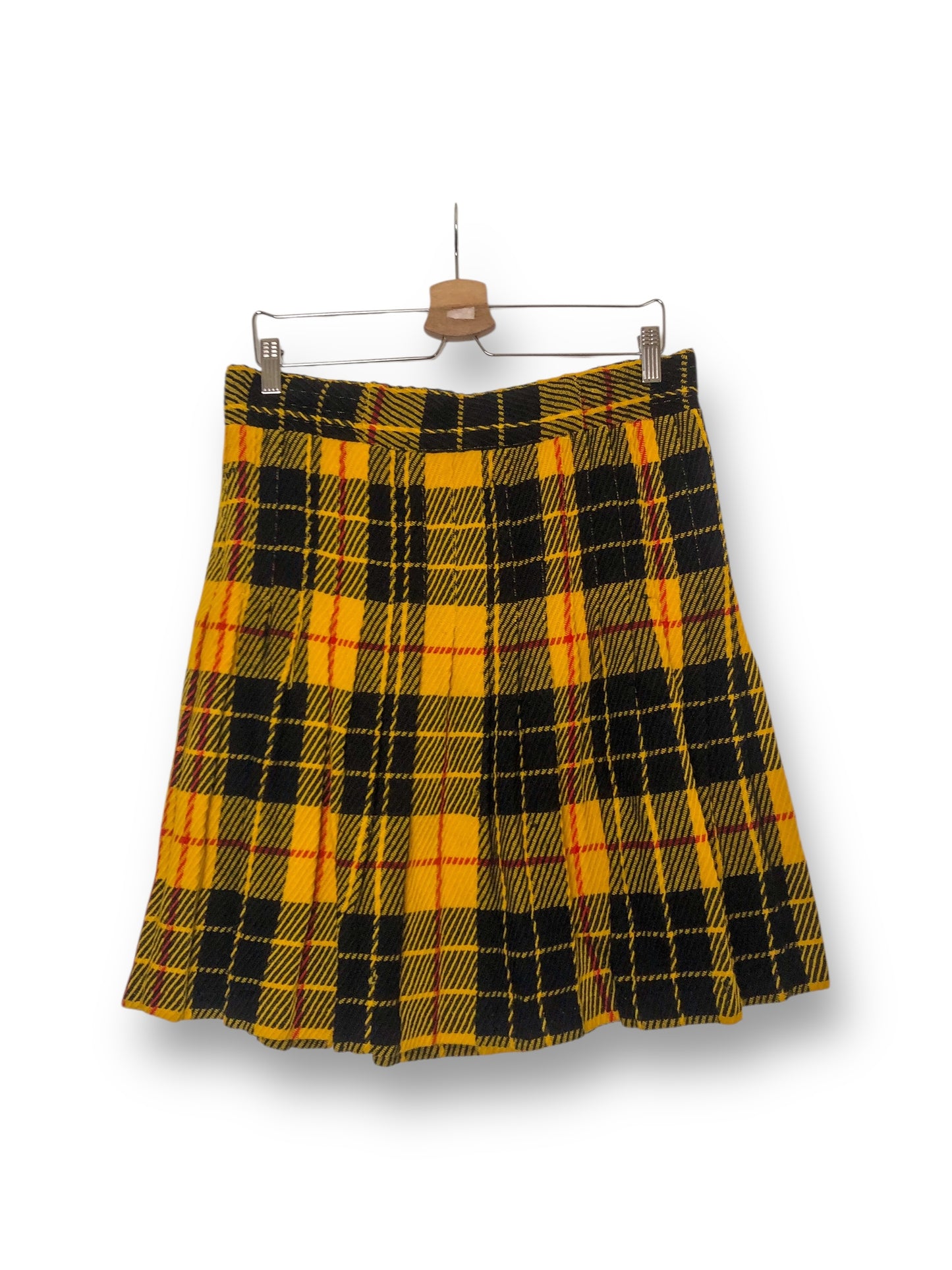 90’s Carole Little Yellow Tartan Plaid Pleated Skirt (L/XL)
