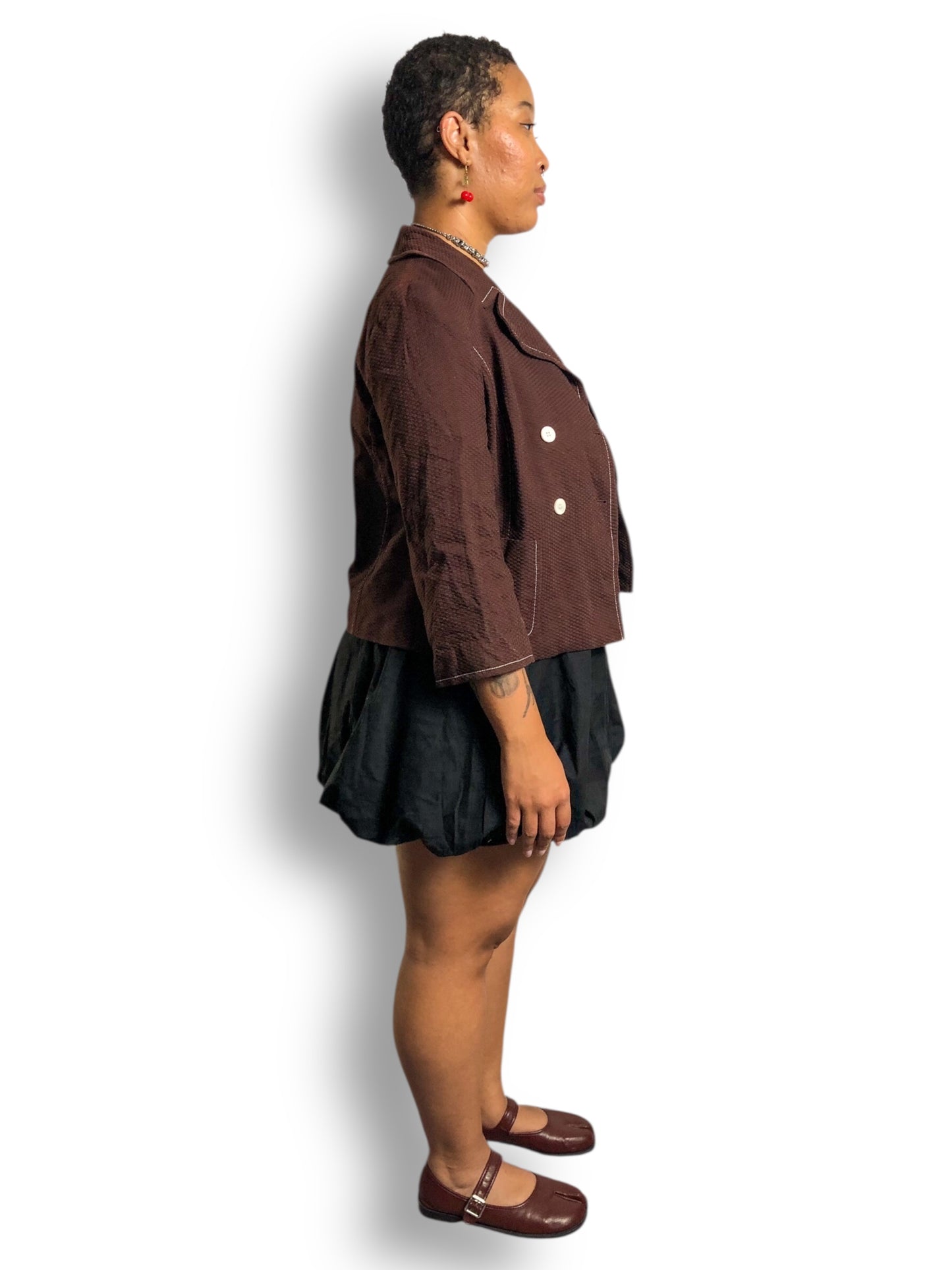 90’s Anne Klein Brown Cropped Blazer (L/XL)