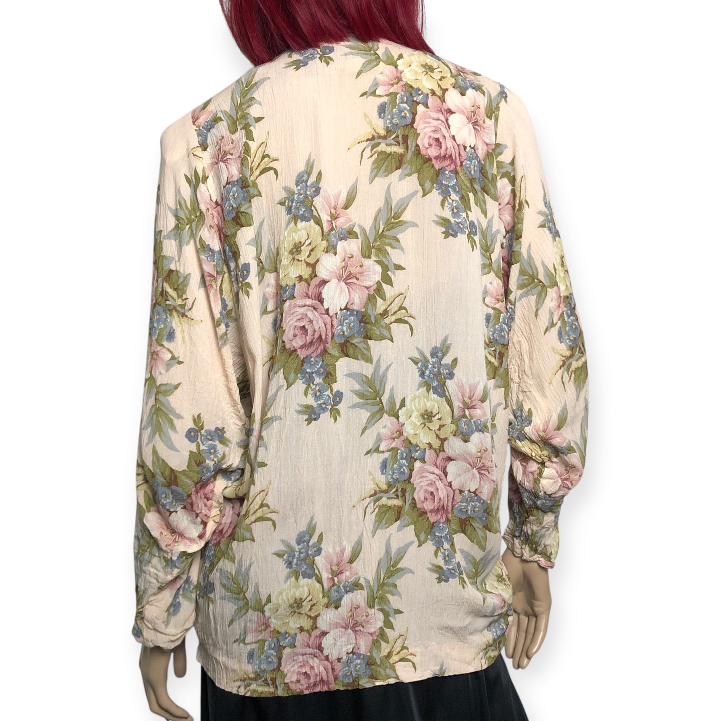 80’s Karen Kane Cream Floral Print Blazer (M)