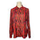 90’s Red Snake Print Button Down Shirt (L/XL)