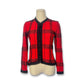 80’s Plaid Knit Cardigan Sweater (XS/S/M)