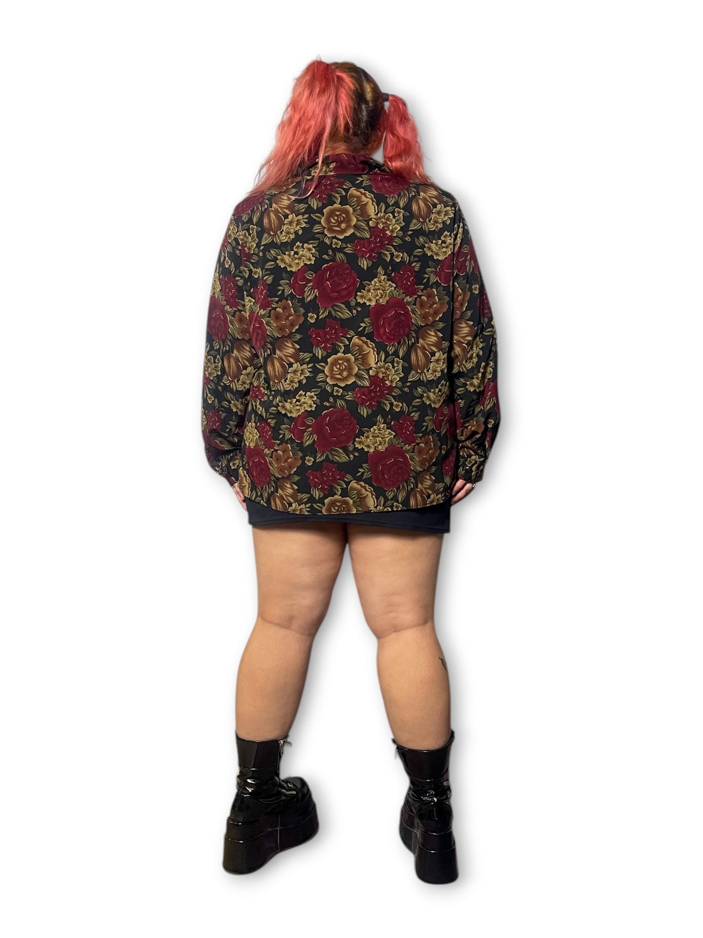 Y2K Dark Romantic Print Blouse (3X)