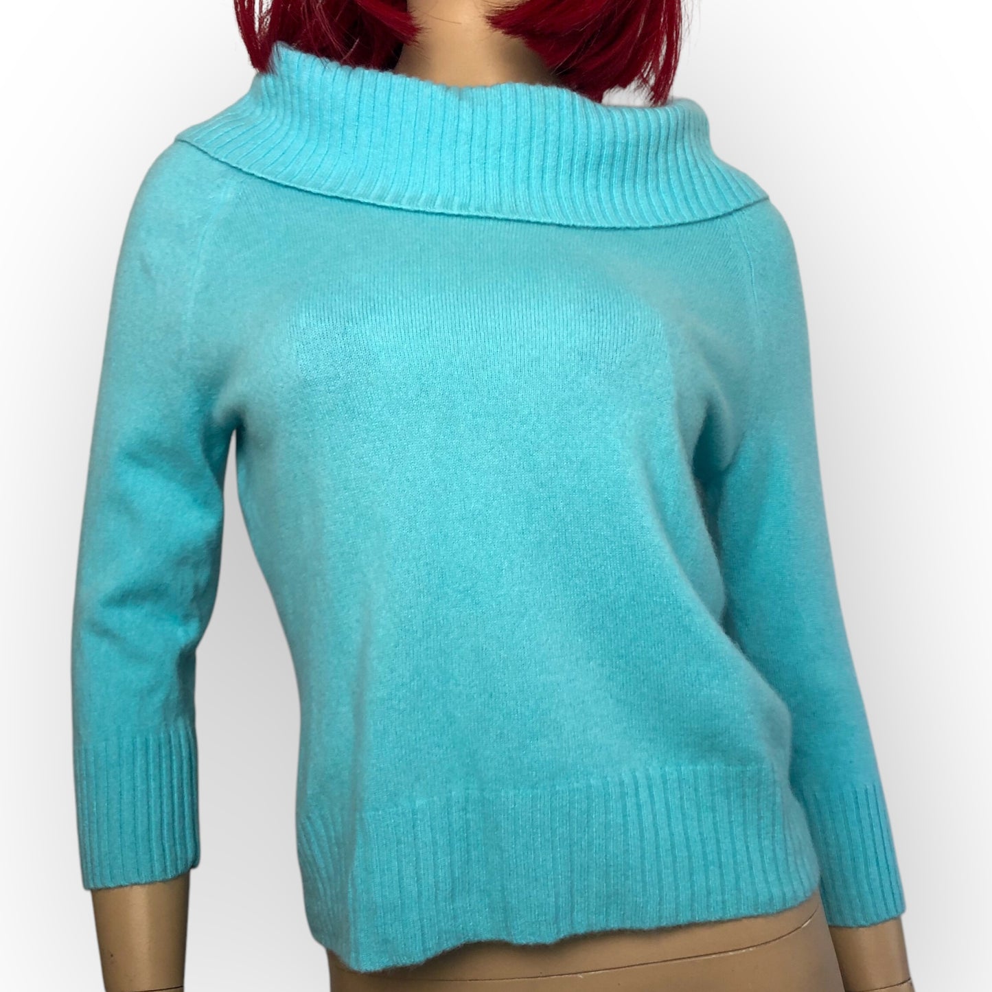 90’s/Y2K Lord & Taylor Turquoise Blue Cashmere Sweater (L)