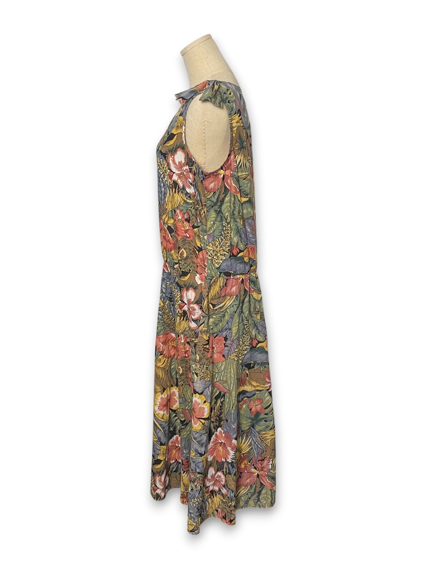 80’s/90’s Retro Tropical Midi Dress (XL/1X)