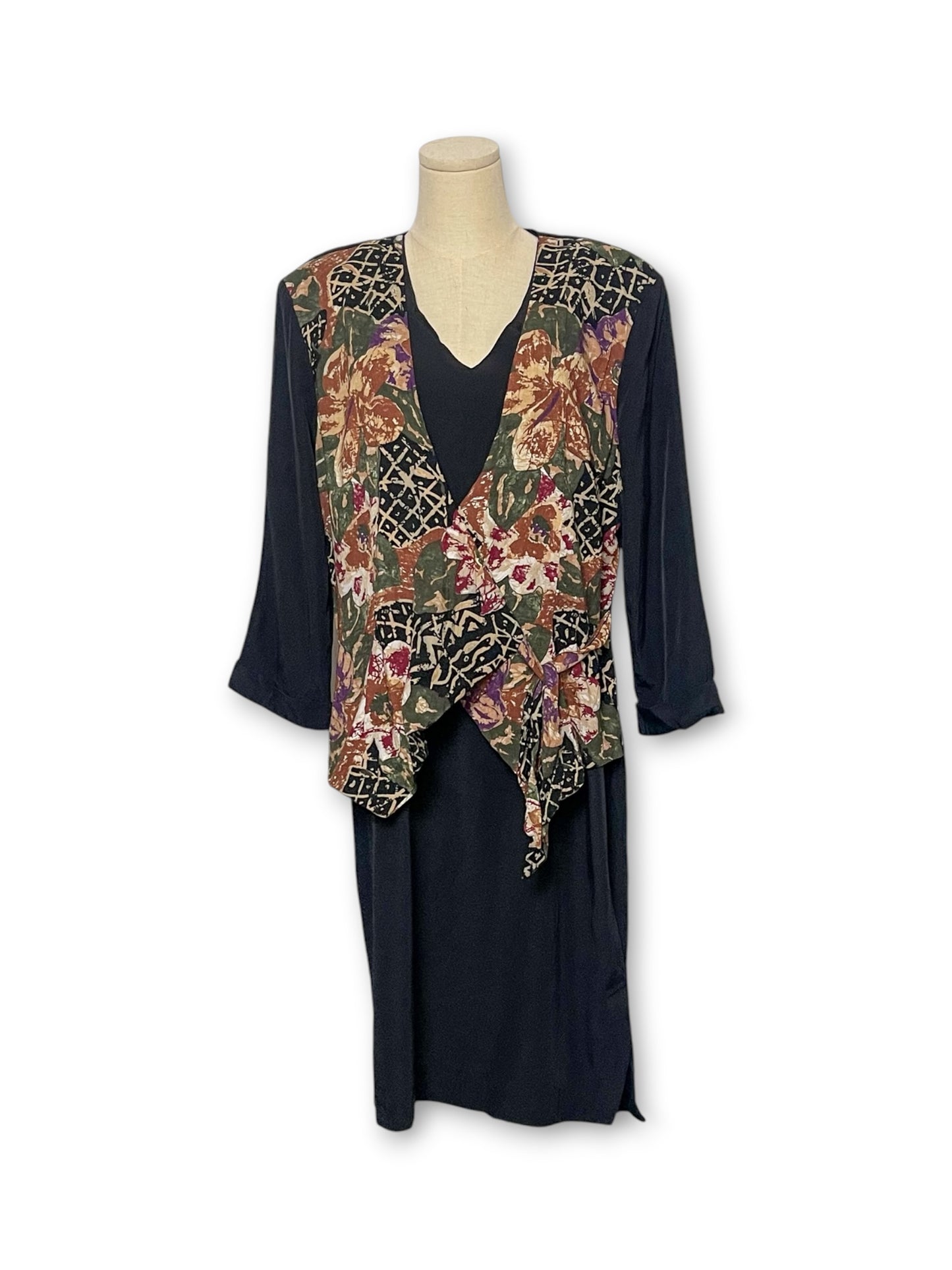 80’s/90’s Boho Grunge Pencil Dress (1X)