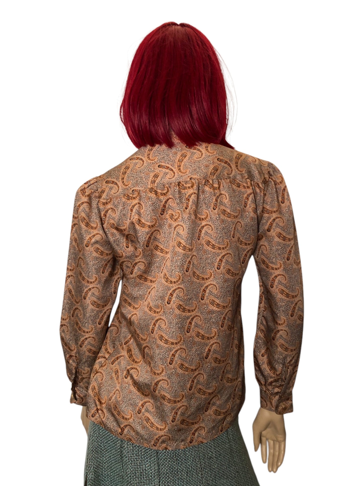 70’s R.D. #2 Brown Paisley Print Blouse (L)