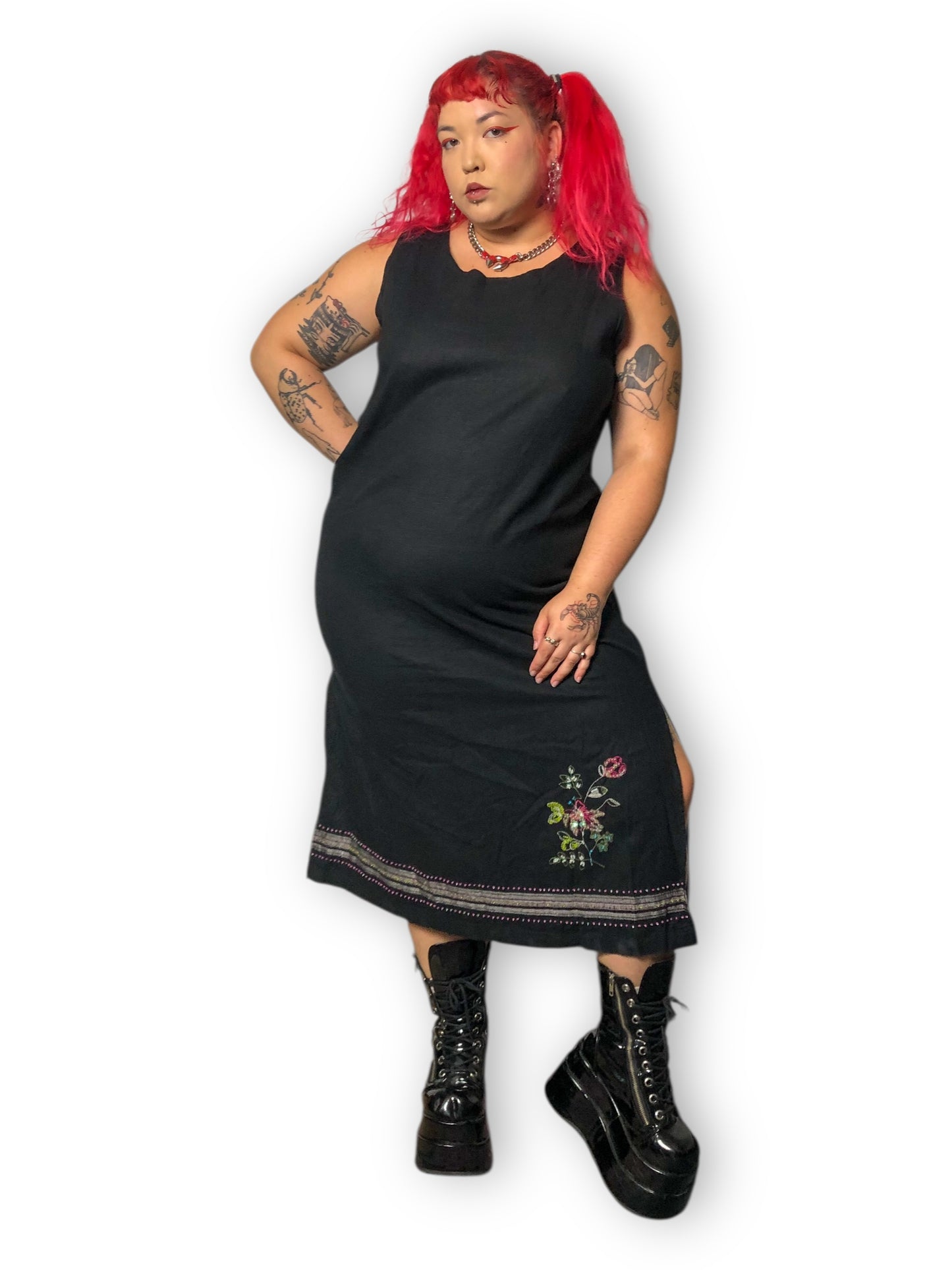 90’s/Y2K Jane Ashley Black Shift Dress (XL/2X)